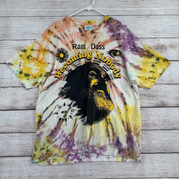 Online Ceramics Ram Dass Becoming Nobody Shirt Mens XL Tie Dye Spiritual USA Gra - Picture 1 of 10